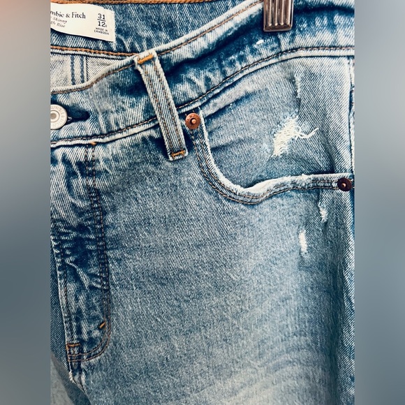 Abercrombie & Fitch the skinny High Rise 31 -12 Jeans Ripped Distressed - Picture 14 of 14